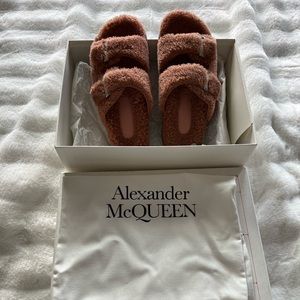 Alexander McQueen shearling slide sandals